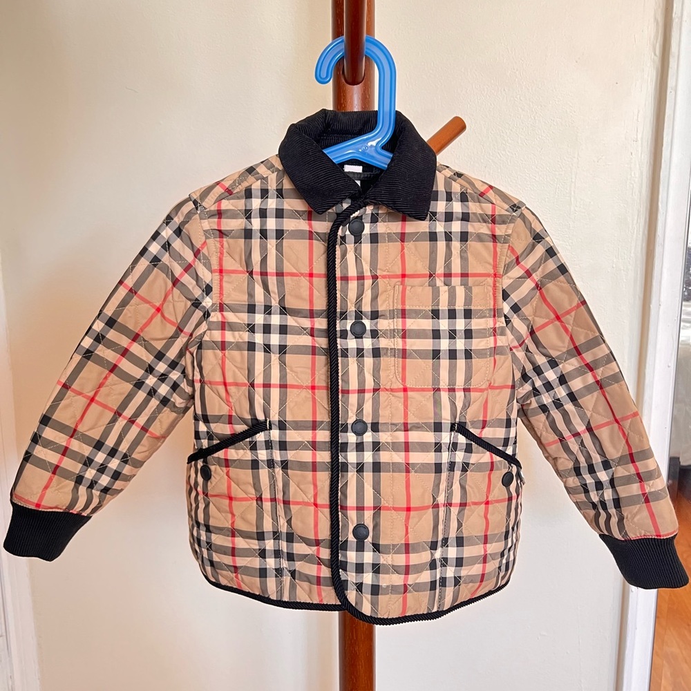 Burberry Kids Checkered Jacket - Beige and Black